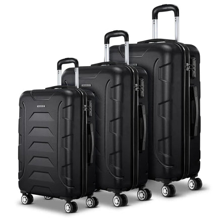 Wanderlite 3Set 20-24-28 Inch Luggage with TSA Lock Spinner Carry On Hard Shell Travel Suitcase Luggage Case Black Home & Garden Kings Warehouse 