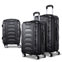 Wanderlite 3Set 20-24-28 Inch Luggage with TSA Lock Spinner Carry On Hard Shell Travel Suitcase Luggage Case Black Home & Garden Kings Warehouse 