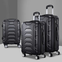 Wanderlite 3Set 20-24-28 Inch Luggage with TSA Lock Spinner Carry On Hard Shell Travel Suitcase Luggage Case Black Home & Garden Kings Warehouse 