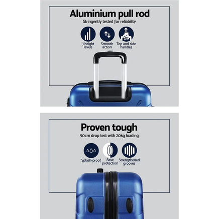 Wanderlite 3Set 20-24-28 Inch Luggage with TSA Lock Spinner Carry On Hard Shell Travel Suitcase Luggage Case Blue Home & Garden Kings Warehouse 