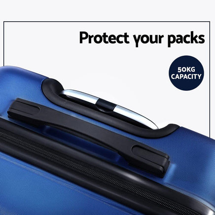 Wanderlite 3Set 20-24-28 Inch Luggage with TSA Lock Spinner Carry On Hard Shell Travel Suitcase Luggage Case Blue Home & Garden Kings Warehouse 