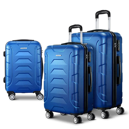 Wanderlite 3Set 20-24-28 Inch Luggage with TSA Lock Spinner Carry On Hard Shell Travel Suitcase Luggage Case Blue Home & Garden Kings Warehouse 