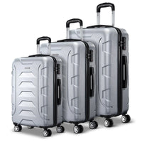 Wanderlite 3Set 20-24-28 Inch Luggage with TSA Lock Spinner Carry On Hard Shell Travel Suitcase Luggage Case Silver Home & Garden Kings Warehouse 