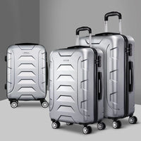 Wanderlite 3Set 20-24-28 Inch Luggage with TSA Lock Spinner Carry On Hard Shell Travel Suitcase Luggage Case Silver Home & Garden Kings Warehouse 