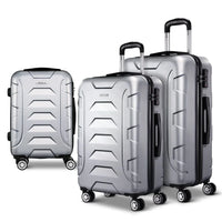 Wanderlite 3Set 20-24-28 Inch Luggage with TSA Lock Spinner Carry On Hard Shell Travel Suitcase Luggage Case Silver Home & Garden Kings Warehouse 