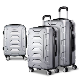 Wanderlite 3Set 20-24-28 Inch Luggage with TSA Lock Spinner Carry On Hard Shell Travel Suitcase Luggage Case Silver Home & Garden Kings Warehouse 