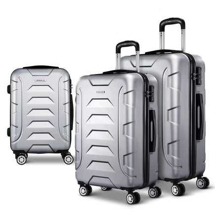 Wanderlite 3Set 20-24-28 Inch Luggage with TSA Lock Spinner Carry On Hard Shell Travel Suitcase Luggage Case Silver Home & Garden Kings Warehouse 