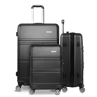 Wanderlite 3Set 20-24-28 Inch Luggage with TSA Lock Spinner Travel Suitcase Carry On Hard Shell Luggage Case Black Home & Garden Kings Warehouse 