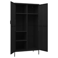 Wardrobe Black 90x50x180 cm Steel bedroom furniture Kings Warehouse 