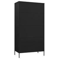 Wardrobe Black 90x50x180 cm Steel bedroom furniture Kings Warehouse 