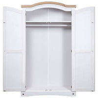 Wardrobe Mexican Pine Corona Range 2 Doors White bedroom furniture Kings Warehouse 