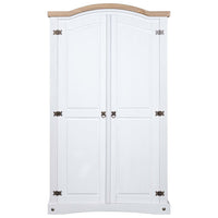 Wardrobe Mexican Pine Corona Range 2 Doors White bedroom furniture Kings Warehouse 