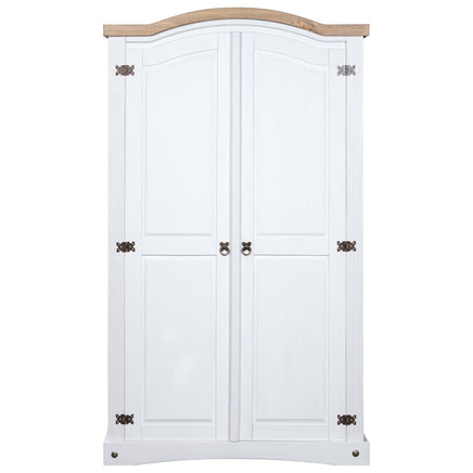 Wardrobe Mexican Pine Corona Range 2 Doors White bedroom furniture Kings Warehouse 