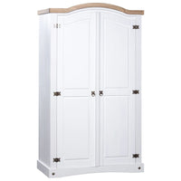 Wardrobe Mexican Pine Corona Range 2 Doors White bedroom furniture Kings Warehouse 