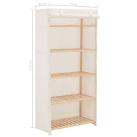 Wardrobe White 79x40x170 cm Fabric bedroom furniture Kings Warehouse 