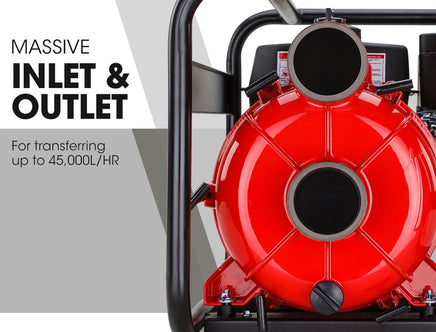 WARTON 8HP 3 Petrol Trash Water Transfer Pump Pressure Firefighting Irrigation Kings Warehouse 