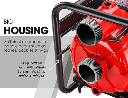 WARTON 8HP 3 Petrol Trash Water Transfer Pump Pressure Firefighting Irrigation Kings Warehouse 