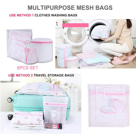 Washing Bag Pack Set Of 6 Laundry Bags Mesh Lingerie Delicate clothes Wash Bags Home & Garden Kings Warehouse 