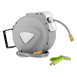 Water Hose Reel 20M Retractable Auto Rewind Garden Brass Spray Gun Home & Garden Kings Warehouse 