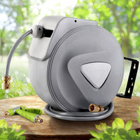 Water Hose Reel 30M Retractable Garden Auto Rewind Brass Spray Gun Home & Garden Kings Warehouse 