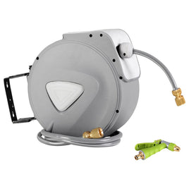 Water Hose Reel 30M Retractable Garden Auto Rewind Brass Spray Gun Home & Garden Kings Warehouse 