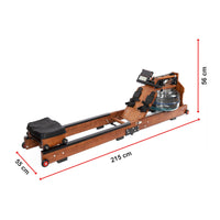 Water Rowing Machine Resistance Foldable Wood Premium Fitness Equipment Kings Warehouse 
