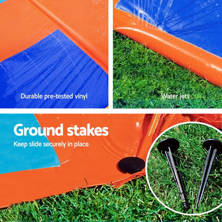 Water Slide Slip Kids 488cm Triple Slides Home & Garden Kings Warehouse 