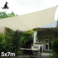 Waterproof Outdoor Shade Sail Canopy Sun Cloth Square 5x7M Kings Warehouse 