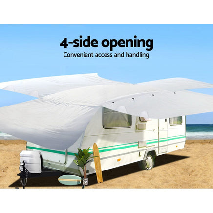 Weisshorn 14-16ft Caravan Cover Campervan 4 Layer UV Water Resistant Outdoor Recreation Kings Warehouse 