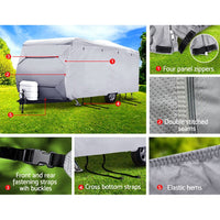 Weisshorn 18-20ft Caravan Cover Campervan 4 Layer UV Water Resistant Outdoor Recreation Kings Warehouse 