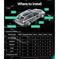 Weisshorn Butyl Car Sound Deadener Mat Heat Insulation Sound Deadening 32CM X 50CM X 12pcs Auto Accessories Kings Warehouse 