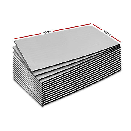 Weisshorn Butyl Car Sound Deadener Mat Heat Insulation Sound Deadening 32CM X 50CM X 12pcs Auto Accessories Kings Warehouse 