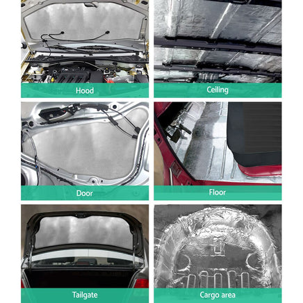 Weisshorn Butyl Car Sound Deadener Mat Heat Insulation Sound Deadening 32CM X 50CM X 12pcs Auto Accessories Kings Warehouse 