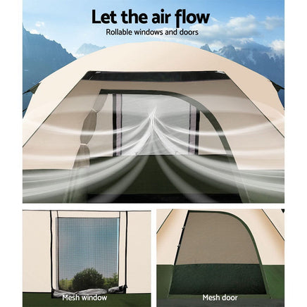 Weisshorn Family Camping Tent 4 Person Hiking Beach Tents Green Outdoor Recreation Kings Warehouse 