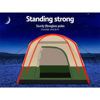 Weisshorn Family Camping Tent 4 Person Hiking Beach Tents Green Outdoor Recreation Kings Warehouse 