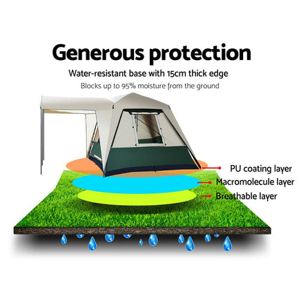 Weisshorn Instant Up Camping Tent 4 Person Pop up Tents Family Hiking Dome Camp BLACK FRIDAY: Gym & Fitness Kings Warehouse 