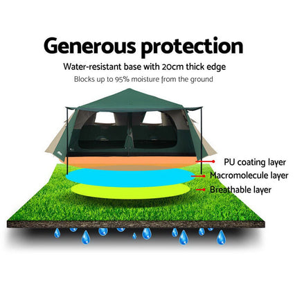 Weisshorn Instant Up Camping Tent 8 Person Pop up Tents Family Hiking Dome Camp BestSellers Kings Warehouse 