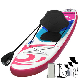 Weisshorn Stand Up Paddle Board 11ft Inflatable SUP Surfboard Paddleboard Kayak Surf Pink Outdoor Recreation Kings Warehouse