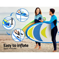 Weisshorn Stand Up Paddle Board 11ft Inflatable SUP Surfboard Paddleboard Kayak Surf Yellow Outdoor Recreation Kings Warehouse 
