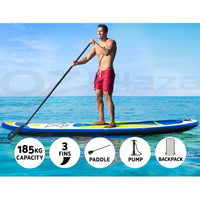 Weisshorn Stand Up Paddle Board 11ft Inflatable SUP Surfboard Paddleboard Kayak Surf Yellow Outdoor Recreation Kings Warehouse 