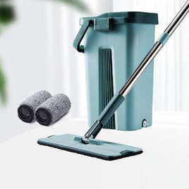 Wet Dry Flat Mop and Bucket Floor Cleaner Set with 2 Pads Audio & Video Kings Warehouse 
