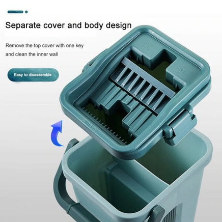 Wet Dry Flat Mop and Bucket Floor Cleaner Set with 2 Pads Audio & Video Kings Warehouse 