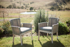 Whicker Highback chair twinset - white Kings Warehouse 