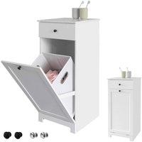 White Bathroom Cabinet with Laundry Basket and Drawer Kings Warehouse 