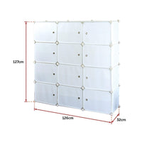 White Cube DIY Shoe Cabinet Rack Storage Portable Stackable Organiser Stand Furniture Kings Warehouse 