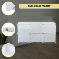 White Cube DIY Shoe Cabinet Rack Storage Portable Stackable Organiser Stand Furniture Kings Warehouse 