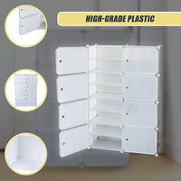 White Cube DIY Shoe Cabinet Rack Storage Portable Stackable Organiser Stand Furniture Kings Warehouse 