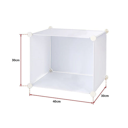 White Cube DIY Shoe Cabinet Rack Storage Portable Stackable Organiser Stand Furniture Kings Warehouse 
