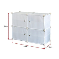 White Cube DIY Shoe Cabinet Rack Storage Portable Stackable Organiser Stand Furniture Kings Warehouse 