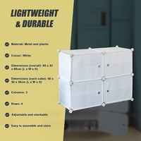 White Cube DIY Shoe Cabinet Rack Storage Portable Stackable Organiser Stand Furniture Kings Warehouse 